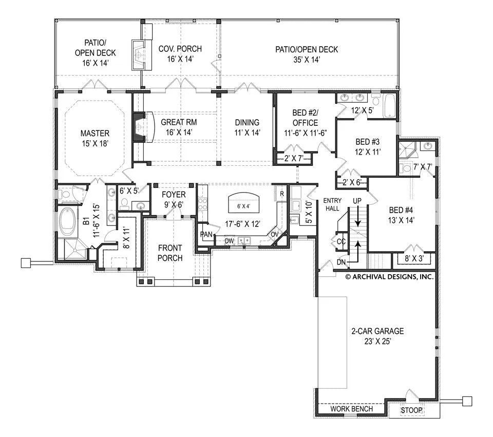 Tilly House Plan - Archival Designs House Plans, floor plan