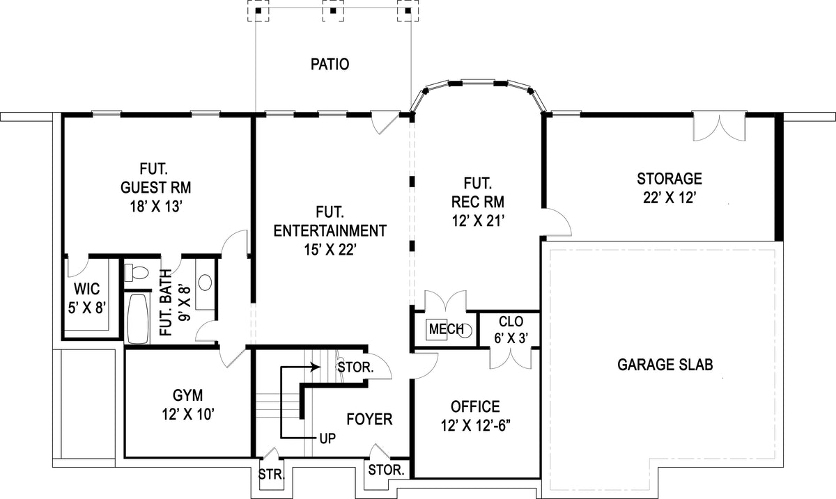 Trumbauer Basement Floor Plan