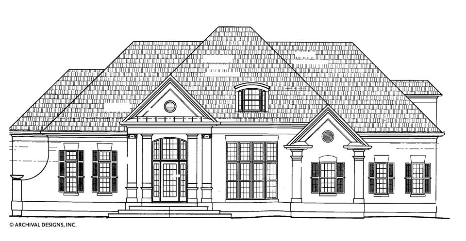 Trumbauer House Plan - Elevation Front