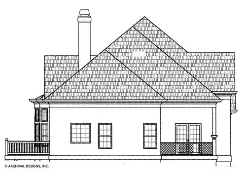 Trumbauer House Plan - Elevation Left