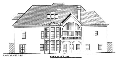 Trumbauer House Plan - Elevation Rear
