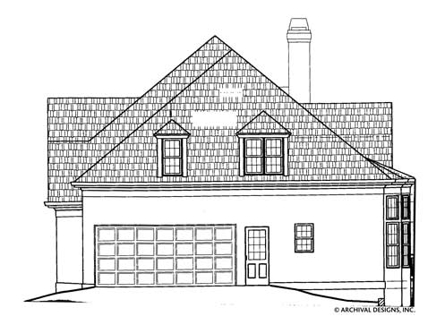 Trumbauer House Plan - Elevation Right