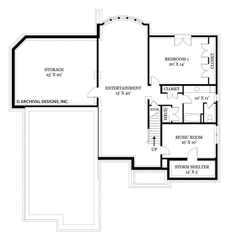 Tulip Hill House Plan - Archival Designs House Plans, floor plan