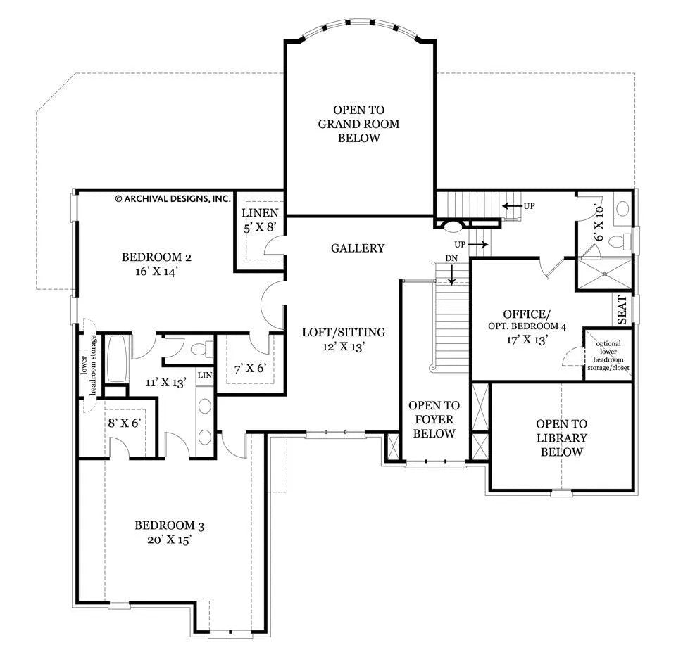 Tulip Hill House Plan - Archival Designs House Plans, floor plan