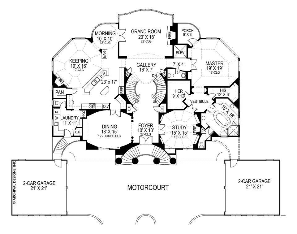 Villa Capri House Plan - Archival Designs House Plans