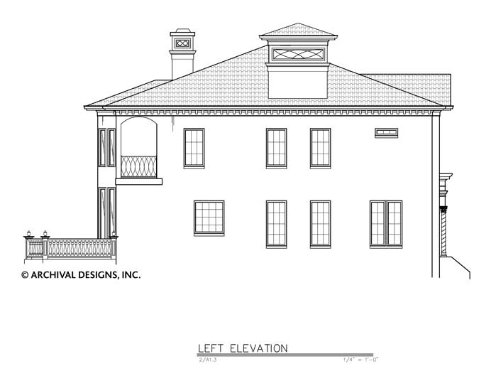 Villa Rivero House Plan - Elevation Left