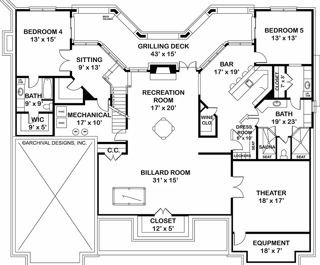 Waterford House Basement Floor Plan