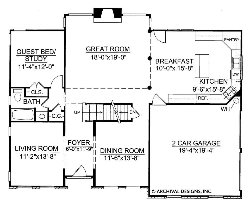 Wesley House Plan - Archival Designs House Plans, floor plan