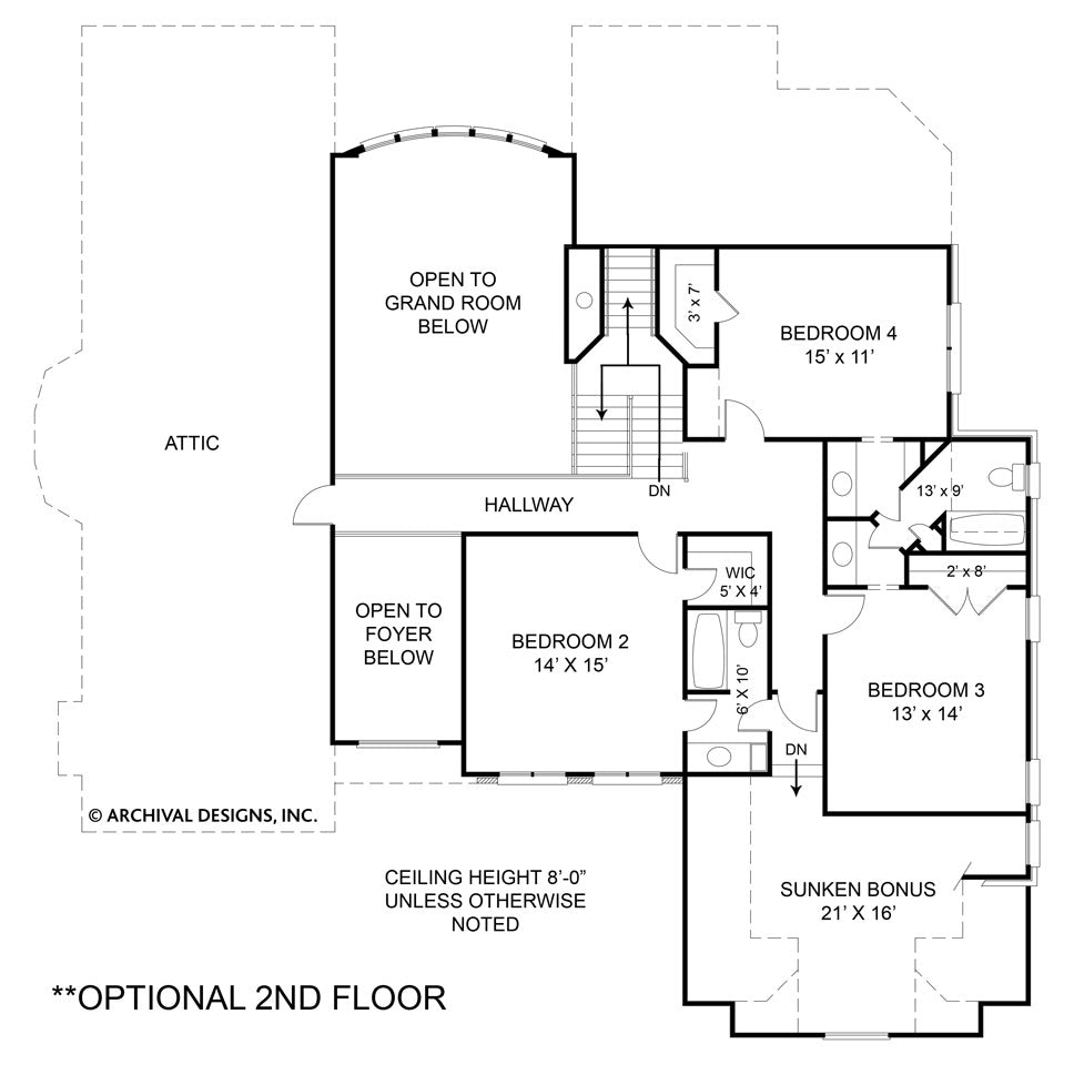 Westover Second Floor Plan - OPt