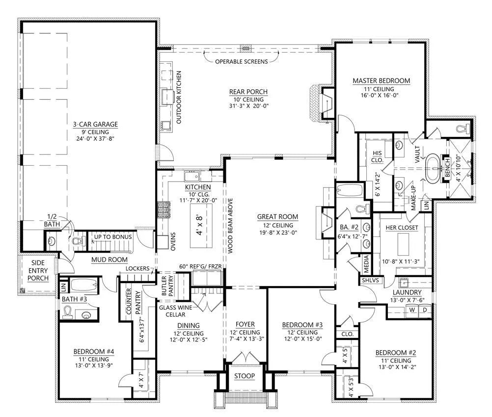 White Bluff House Plan - Archival Designs House Plans