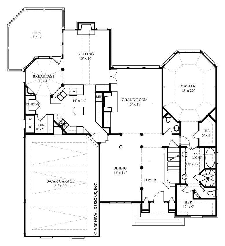 Whytock II-3065 House Plan - Archival Designs House Plans, floor plan