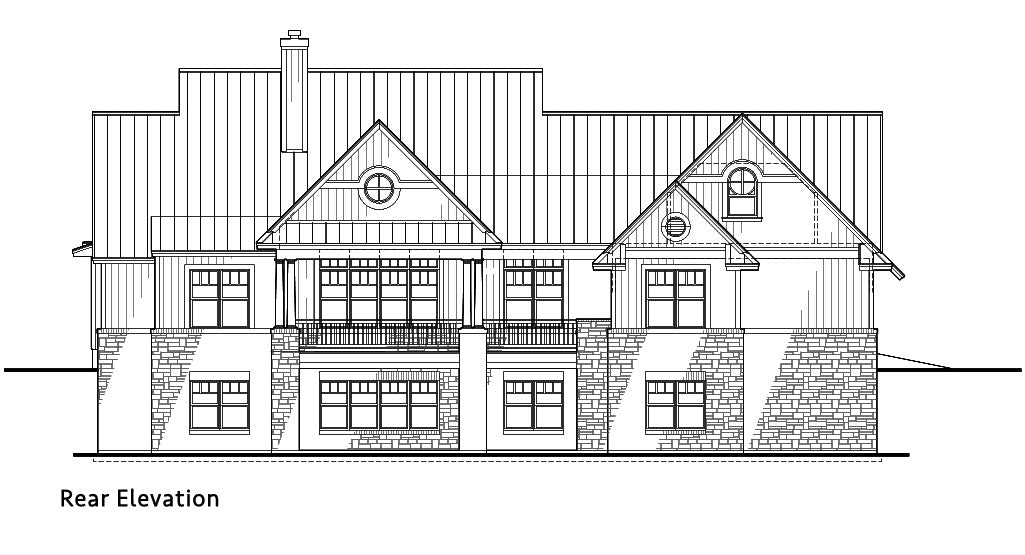 Willow Creek House Plan - Elevation Rear