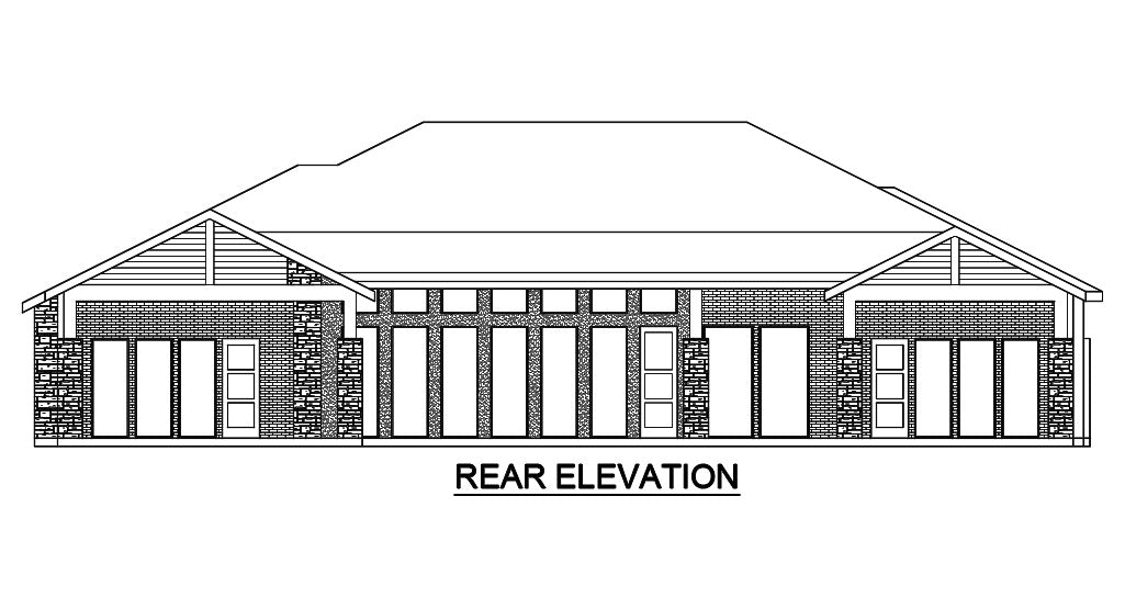 Woodland House Plan - Elevation Rear