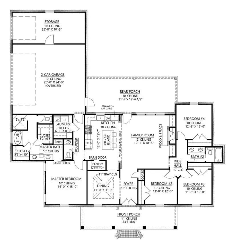 Woodville House Plan - Archival Designs House Plans, floor plan